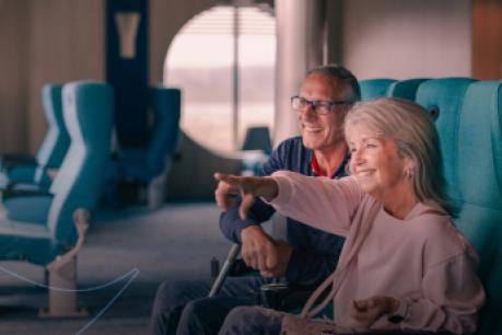 couple sitting on ferry